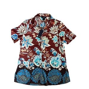 RACHEL by‎ Rachel Roy Poly Blend Multicolor Button Down Blouse Size Small